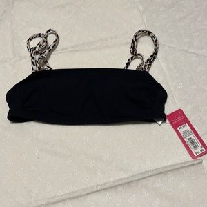 NWT Black bikini with cheetah print straps